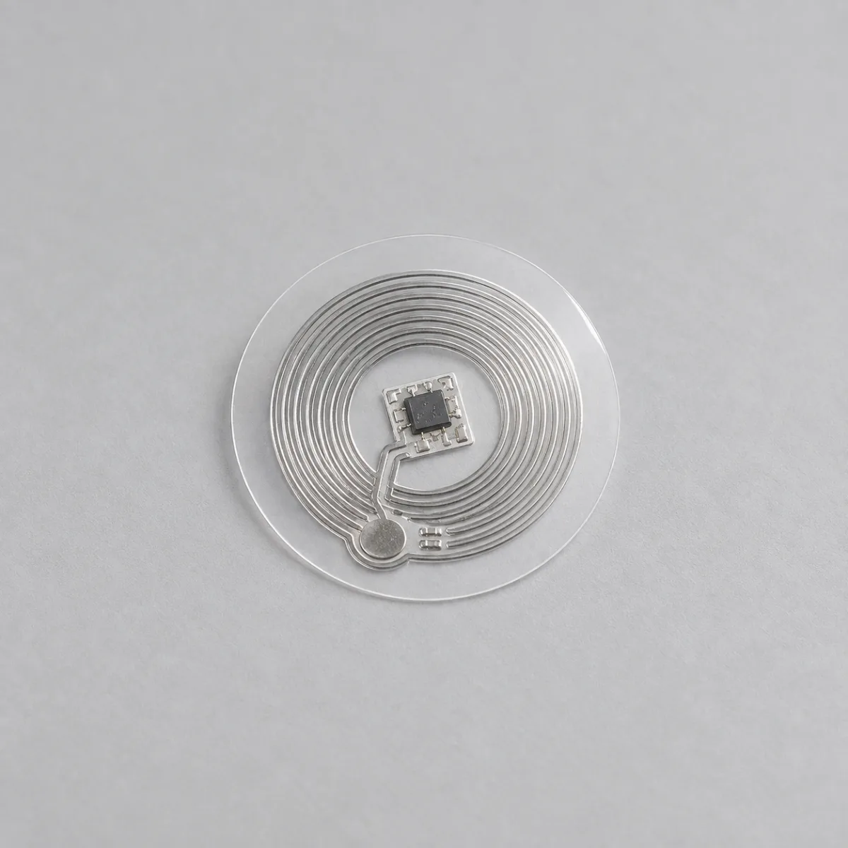 A single clear round tap sticker